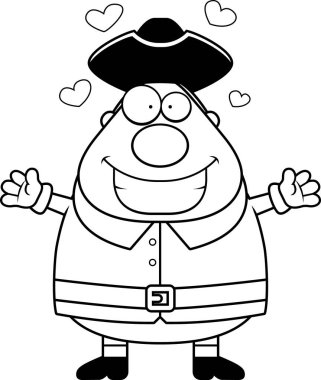 Çizgi film sömürge adam kucaklama