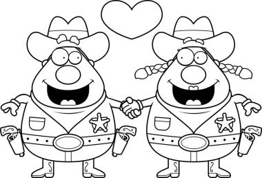 Çizgi film kovboy Çift