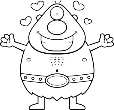 Çizgi film Cyclops kucaklama