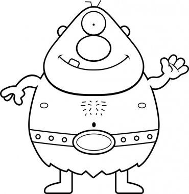 Çizgi film Cyclops sallayarak