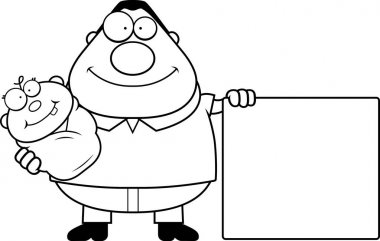 Çizgi film baba bebek ve işareti