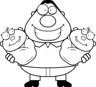 Mutlu çizgi film baba Twins ile