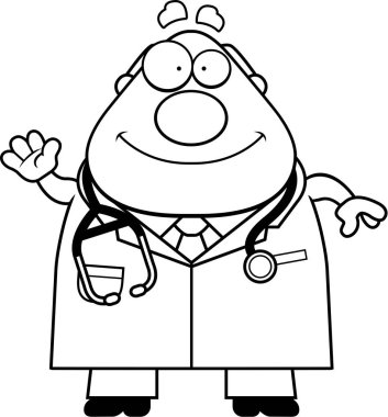 Çizgi film doktor sallayarak