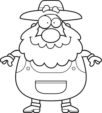 Gülümseyen karikatür çiftçi