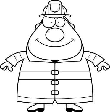 Çizgi film itfaiyeci gülümseyen