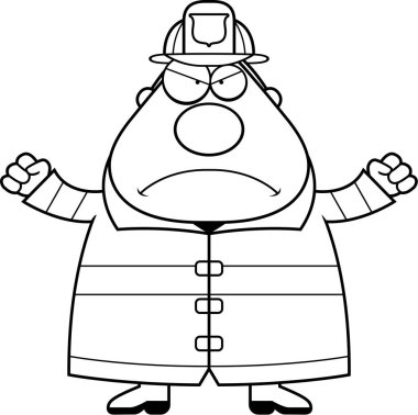 Çizgi film itfaiyeci kızgın