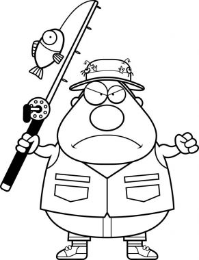 Kızgın çizgi film balıkçı