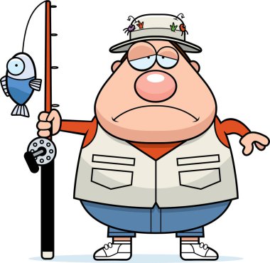 Üzgün çizgi film balıkçı