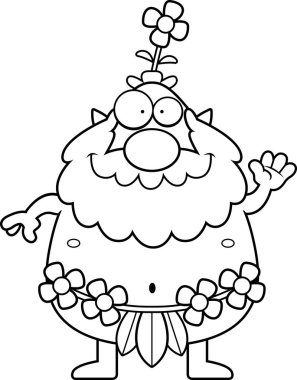 Çizgi film orman Sprite sallayarak