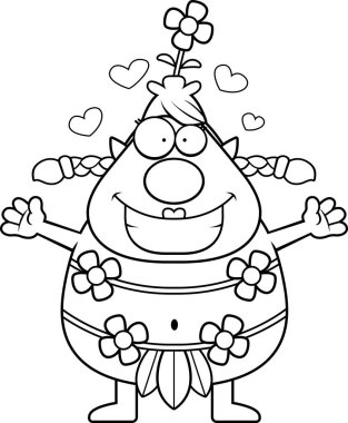 Çizgi film orman Sprite kucaklama