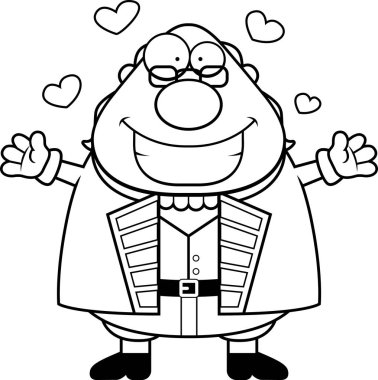 Çizgi film Ben Franklin kucaklama