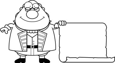 Çizgi film Ben Franklin parşömen