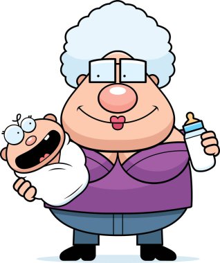 Çizgi film büyükanne bebek besleme