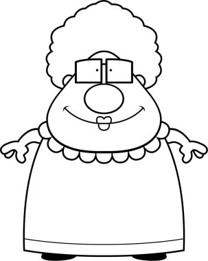 Çizgi film gülümseyen büyükanne