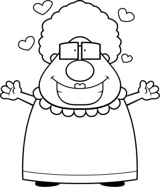 Çizgi film büyükanne kucaklama