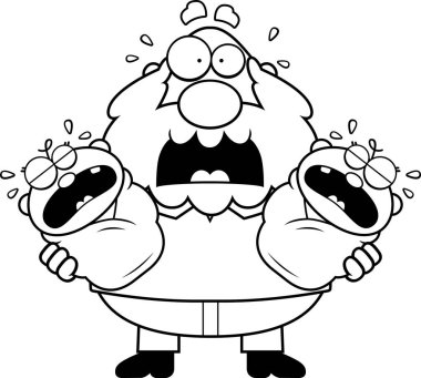 Korkmuş karikatür büyükbaba Twins ile