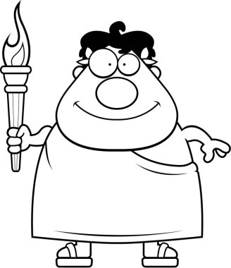 Çizgi film adam meşale ile