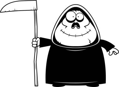 Gülümseyen karikatür Grim Reaper