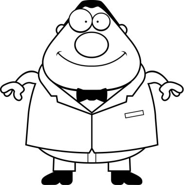 Çizgi film damat gülümseyen