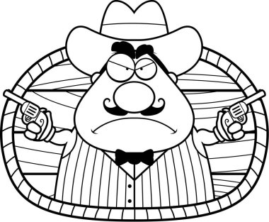 Çizgi film Gunfighter kızgın