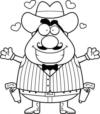 Çizgi film Gunfighter kucaklama