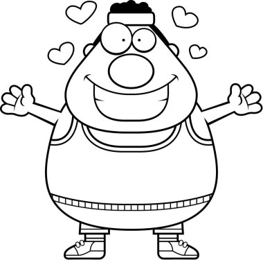 Çizgi film spor salonu kucaklama