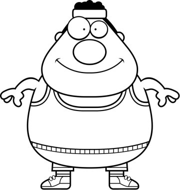 Gülümseyen karikatür spor salonu