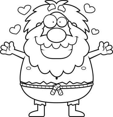 Çizgi film münzevi kucaklama