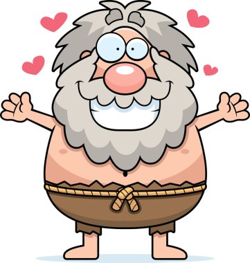 Çizgi film münzevi kucaklama