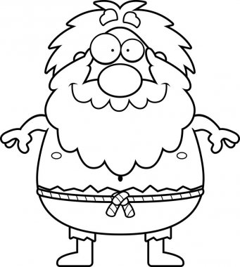 Mutlu karikatür münzevi