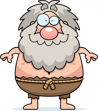 Mutlu karikatür münzevi