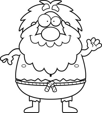 Çizgi film münzevi sallayarak