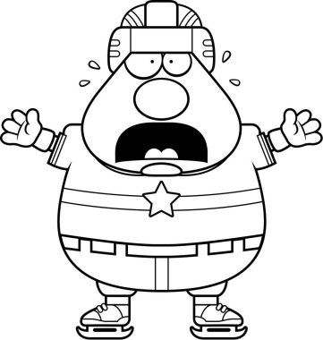 Korkmuş karikatür hokey oyuncusu