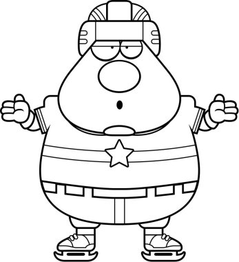 Karışık çizgi film hokey oyuncusu