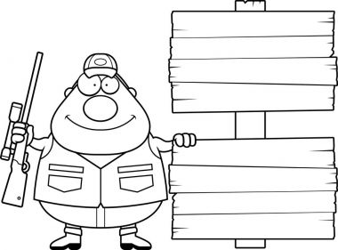 Çizgi film avcı işareti