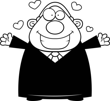 Çizgi film yargıç sarılmak