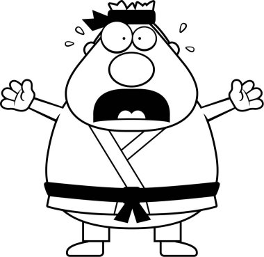 Korkmuş karikatür Karate Man