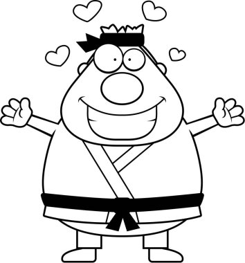 Çizgi film Karate adam kucaklama