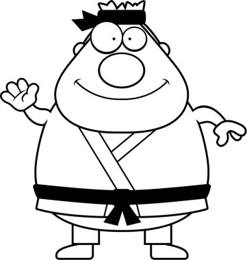 Çizgi film Karate Man sallayarak