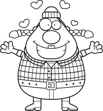 Çizgi film oduncu kucaklama