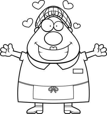 Çizgi film öğle yemeği kadın kucaklama