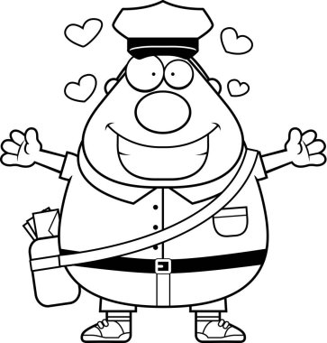 Çizgi film postacı kucaklama