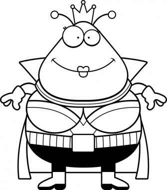 Gülümseyen karikatür Marslı Kraliçe