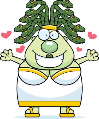 Çizgi film Medusa kucaklama