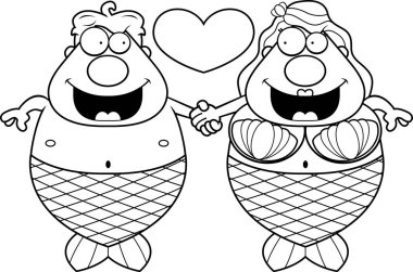 Çizgi film deniz kızı Çift