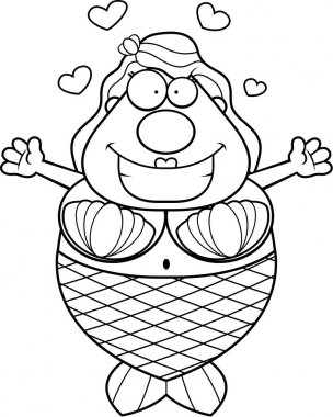 Çizgi film deniz kızı kucaklama