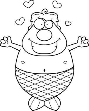 Çizgi film Merman kucaklama