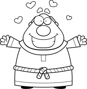 Çizgi film Monk kucaklama