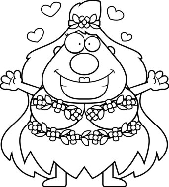 Çizgi film anne doğa kucaklama