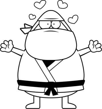 Çizgi film Ninja kucaklama